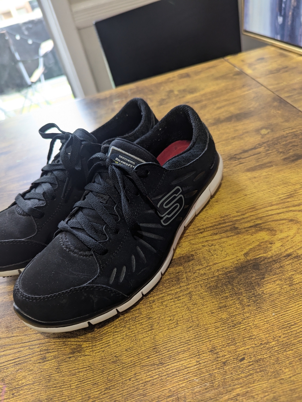 Skechers Work Relaxed Fit Slip Resistant EH Womens 8 Black Memory Foam 76405 BKW
